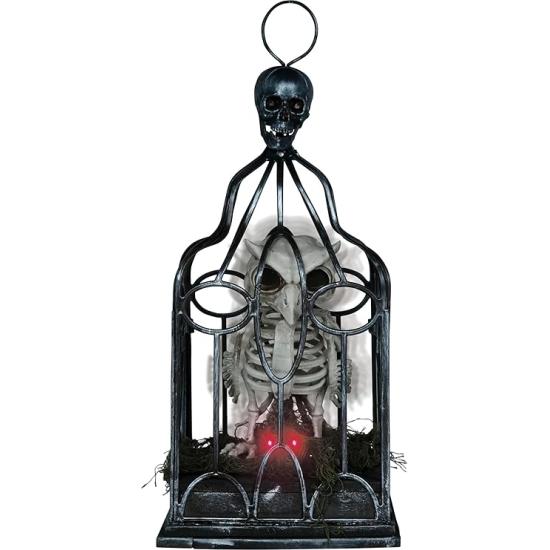 Esqueleto de Búho en Jaula con Luz, Sonido y Movimiento (33 cm)