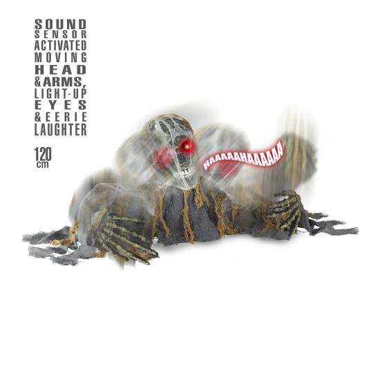 Esqueleto Zombie Rompesuelos con Movimiento 120 cms