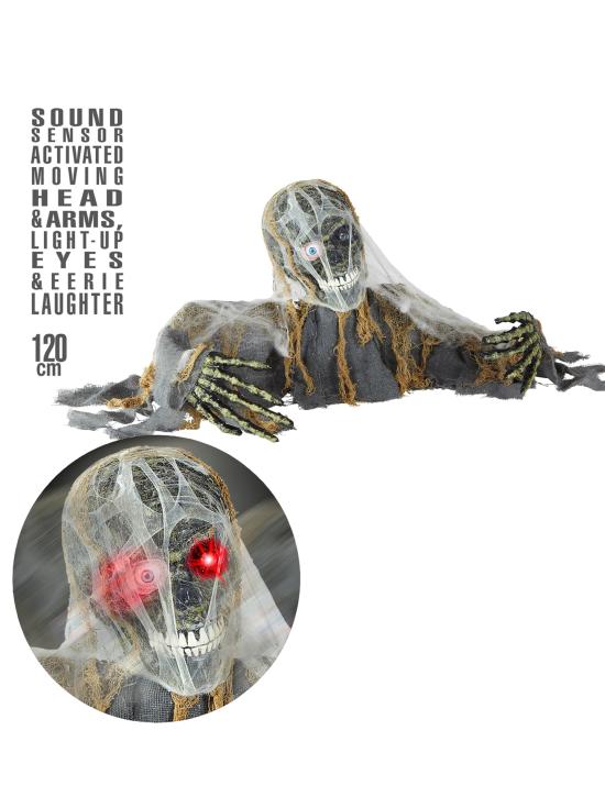 Esqueleto Zombie Rompesuelos con Movimiento 120 cms