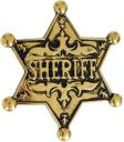 Estrella del Sheriff – Insignia de Metal Dorado con Broche