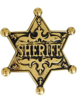 Estrella del Sheriff – Insignia de Metal Dorado con Broche
