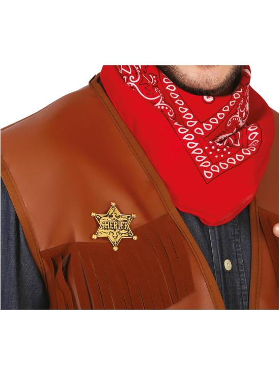 Estrella del Sheriff – Insignia de Metal Dorado con Broche