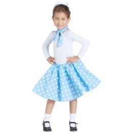 Falda Años 50  Azul con Pañuelo talla Infantil