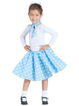 Falda Años 50  Azul con Pañuelo talla Infantil