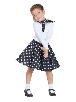 Falda Años 50  Negra con Pañuelo talla Infantil