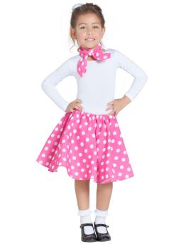 Falda Años 50  Rosa con Pañuelo talla Infantil