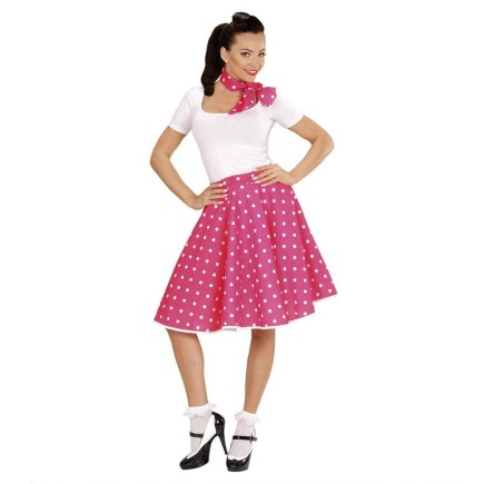 repetir Acumulación gene Comprar Falda Lunares Rosa de los años 50 con Pañuelo grease talla única >  Accesorios Textiles para Disfraces > Complementos para Disfraces > Faldas  para Disfraces | Tienda de disfraces en Madrid, disfracestuyyo.com