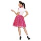 Falda Lunares Rosa de los años 50 con Pañuelo grease talla única