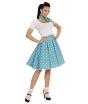 Falda de Lunares Turquesa de los años 50 con Pañuelo Grease