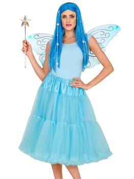 Falda Enagua Tul 65 cms color Azul