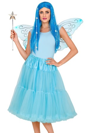 Falda Enagua Tul 65 cms color Azul