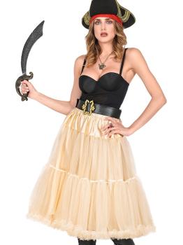 Falda Enagua Tul 65 cms color Crema