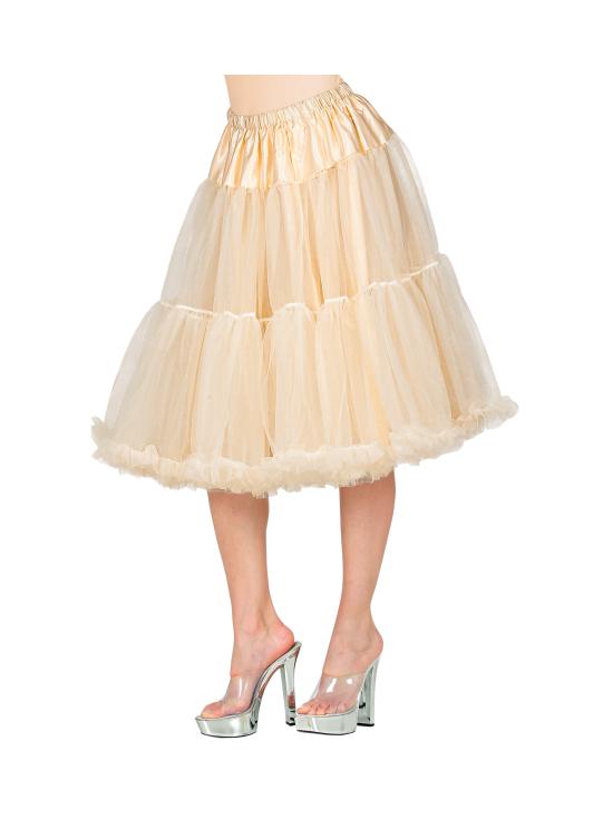 Falda Enagua Tul 65 cms color Crema