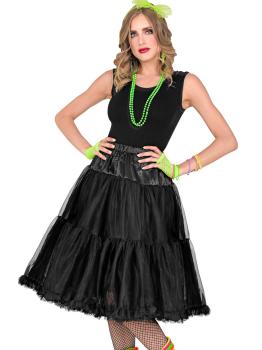 Falda Enagua Tul 65 cms color Negra