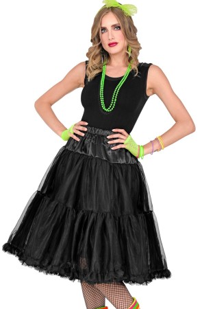 Falda Enagua Tul 65 cms color Negra