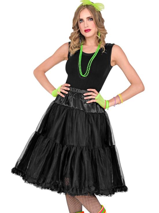 Falda Enagua Tul 65 cms color Negra