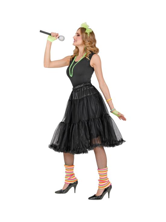 Falda Enagua Tul 65 cms color Negra