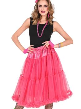 Falda Enagua Tul 65 cms color Rosada