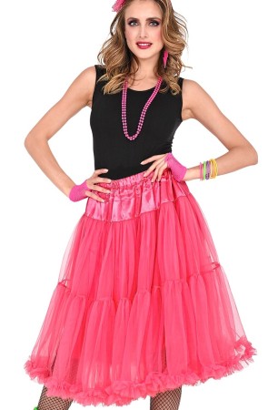 Falda Enagua Tul 65 cms color Rosada
