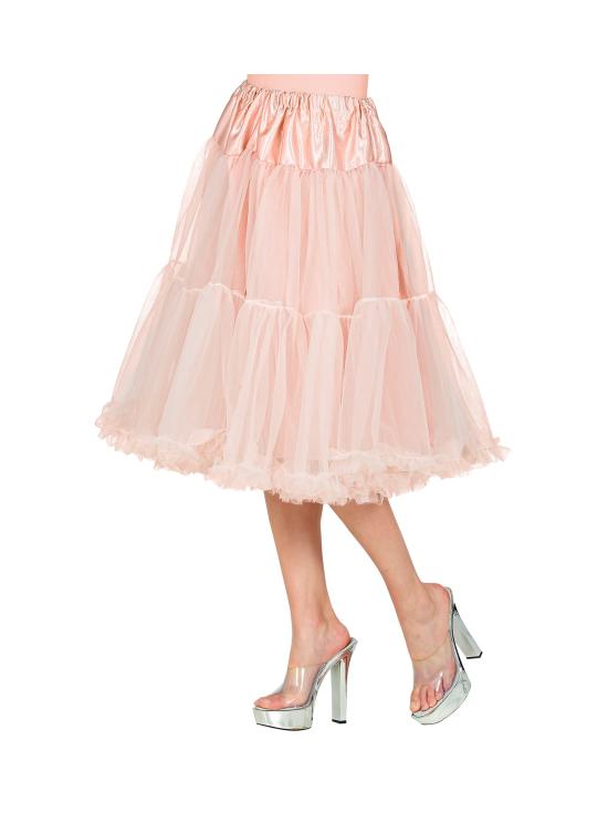 Falda Enagua Tul 65 cms color Rosada antigua