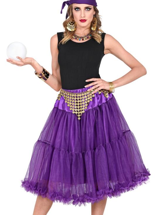 Falda Enagua Tul 65 cms en color Morado