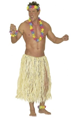 Falda Hawaiana de Paja Lujo 78 cms adultos