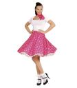 Falda Lunares Rosa de los años 50 con Pañuelo grease talla única