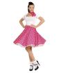 Falda Lunares Rosa de los años 50 con Pañuelo grease talla única
