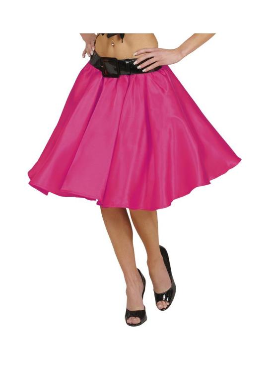 Falda Rosa de Raso con Enagua talla única