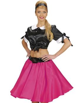 Falda Rosa de Raso con Enagua talla única