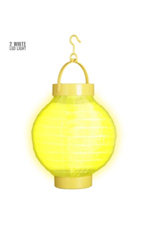 Farolillo de Tela Amarilla con Luces Led Blancas 15cms