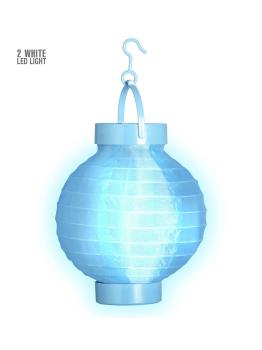 Farolillo de Tela Azul con Luces Led Blancas 15cms