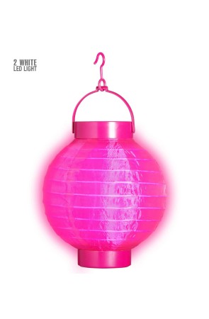 Farolillo de Tela Rosa con Luces Led Blancas 15cms