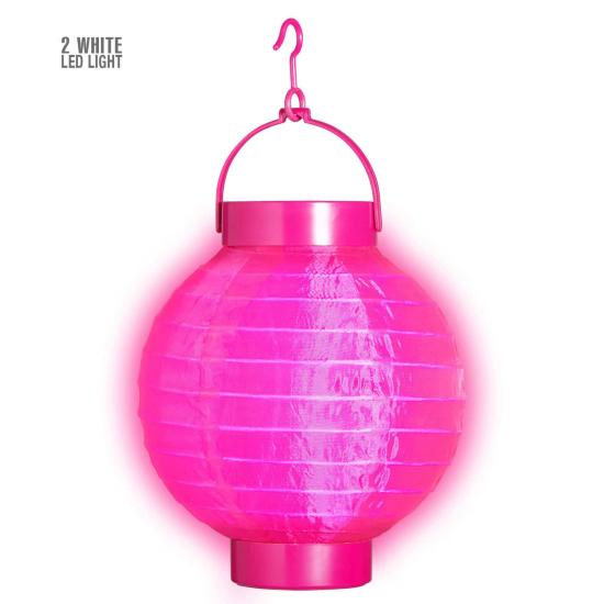 Farolillo de Tela Rosa con Luces Led Blancas 15cms Farolillo de Tela Rosa con Luces Led Blancas 15cms
