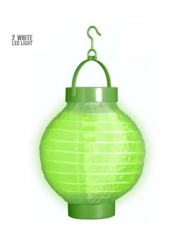 Farolillo de Tela Verde con Luces Led Blancas 15cms