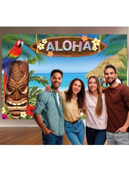 FIESTAS GUIRCA Photocall de Hawai Hibiscos 220 X 150 CMS