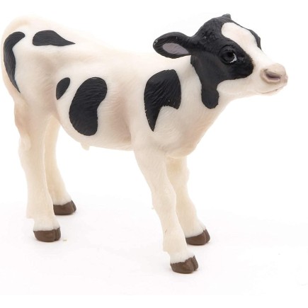 Figura Animal de Granja Vaca Negra y Blanca Ternero
