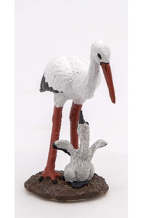 Figura Ave de Colección Cigüeña y Cria Marca Papo