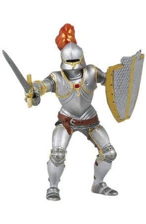 Figura Colección Papo Caballero con armadura y pluma roja