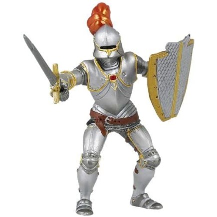 Figura Colección Papo Caballero con armadura y pluma roja