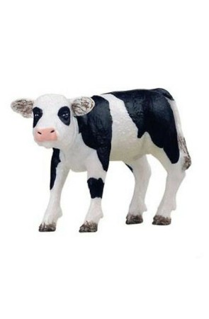 Figura de Granja Ternero negro y blanco