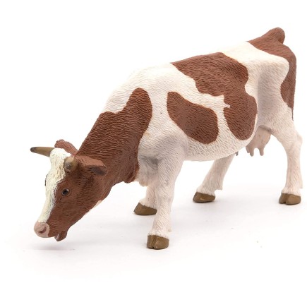 Figura de Granja Vaca Simmental Pastando