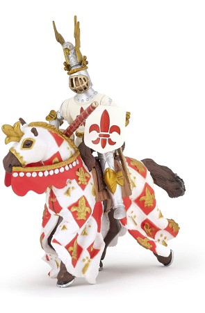 Figuras Colección Papo Caballero con Flor de Lys Blanco