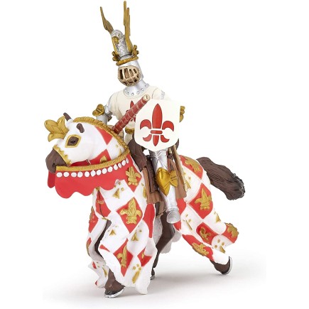 Figuras Colección Papo Caballero con Flor de Lys Blanco