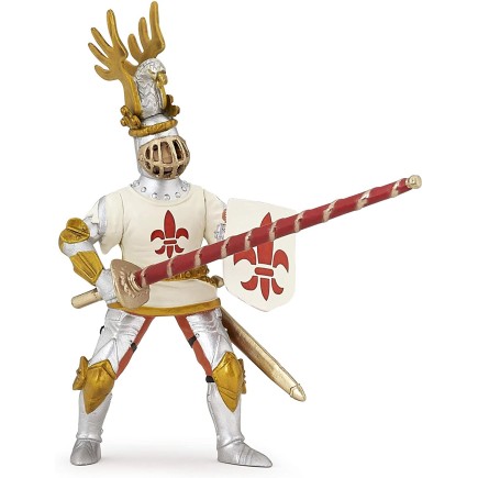 Figuras Colección Papo Caballero con Flor de Lys Blanco