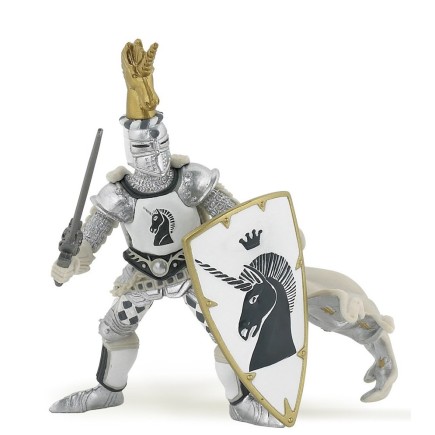 Figuras Colección Papo Maestro de armas Unicornio plateado