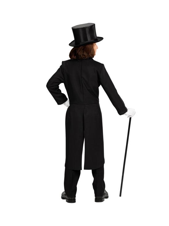 Frac Infantil Negro con Cuello en Raso – Traje de Espectáculo y Magia para Niños