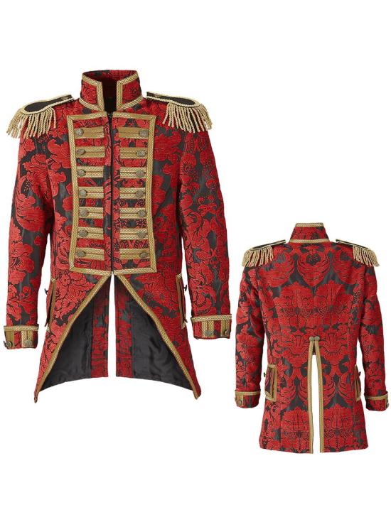 Frac Lujo Jacquard Rojo para adulta