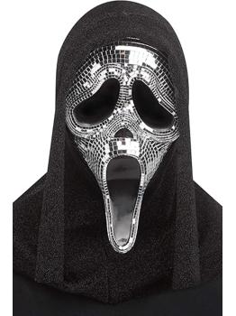 Máscara GhostFace Oil Slick Disco – Terror con Reflejos de Fiesta Plata