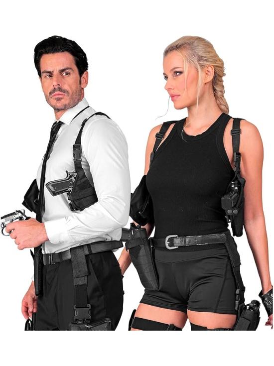 Funda Táctica Negra – Accesorio para Disfraces de Policía, SWAT y Militares